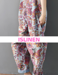 Women floral print overalls loose casual jumpsuit