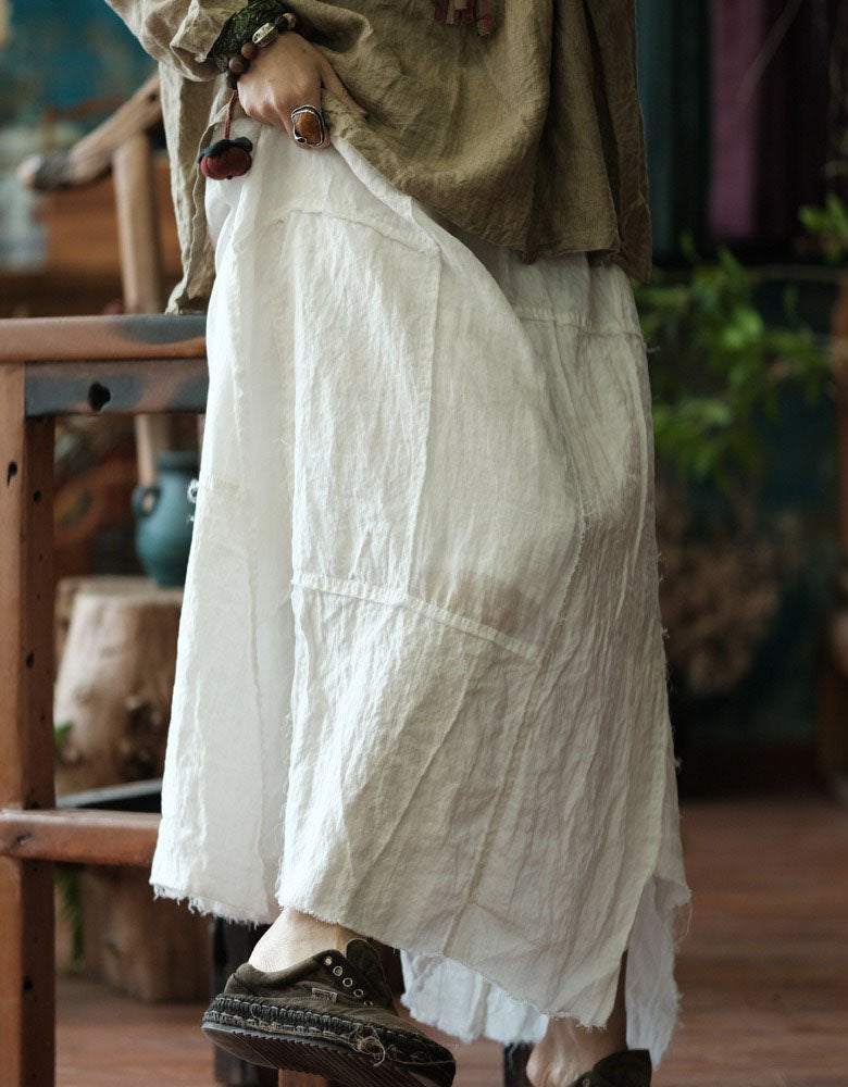 Comfortable Linen Long Skirt Women Casual Wear
