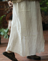 Relaxed Fit Linen Skirt Women Long Casual Style
