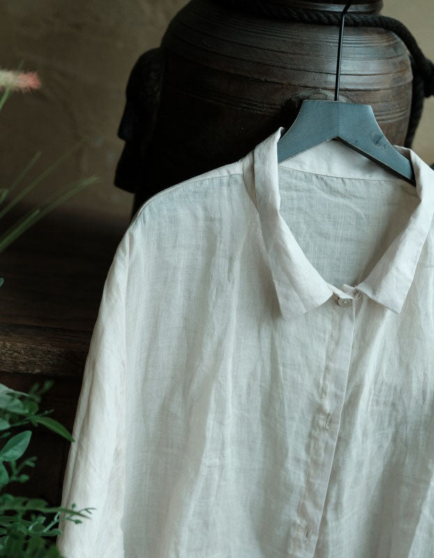 Lightweight linen blouse women minimal casual style