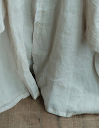 Women white button down linen shirt loose fit