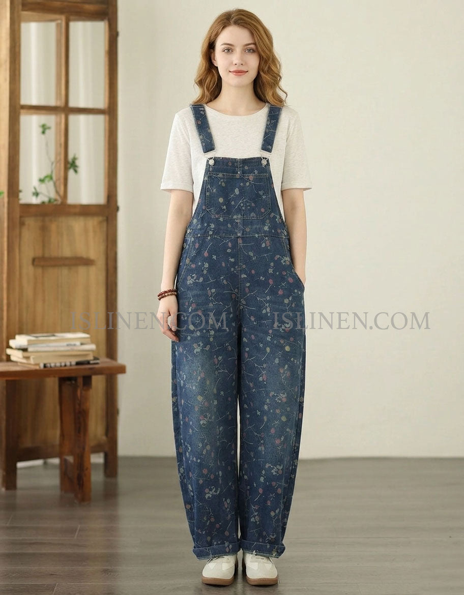 Women’s Denim Overalls Wide Leg Casual Jumpsuit