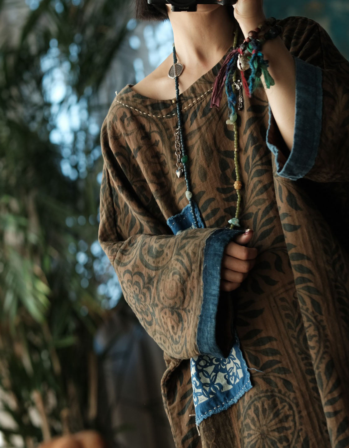 ethnic pattern long top for women casual boho fashion look