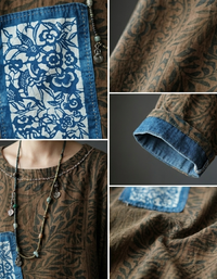 Bohemian Oversized Tunic Dress for Women – Ethnic Print Loose Fit Kaftan