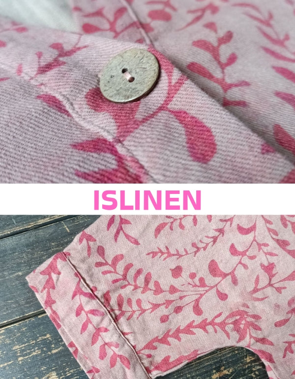 women wearing floral linen cardigan layered outfit casual