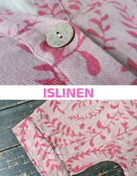 women wearing floral linen cardigan layered outfit casual