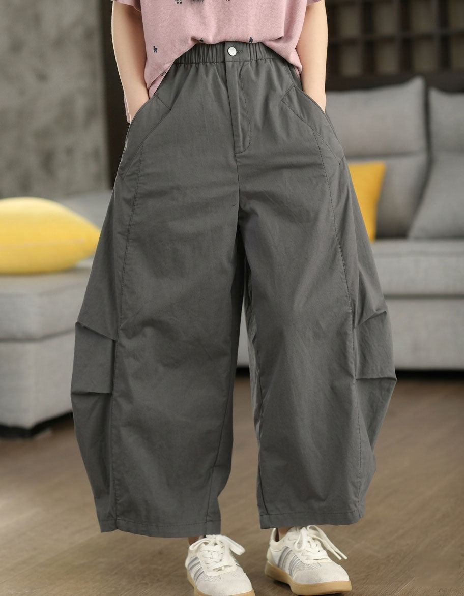 Gray Women’s Wide Leg Pants Casual Loose Fit Baggy Trousers