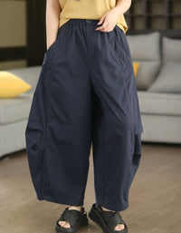 Navy Women’s Wide Leg Pants Casual Loose Fit Baggy Trousers