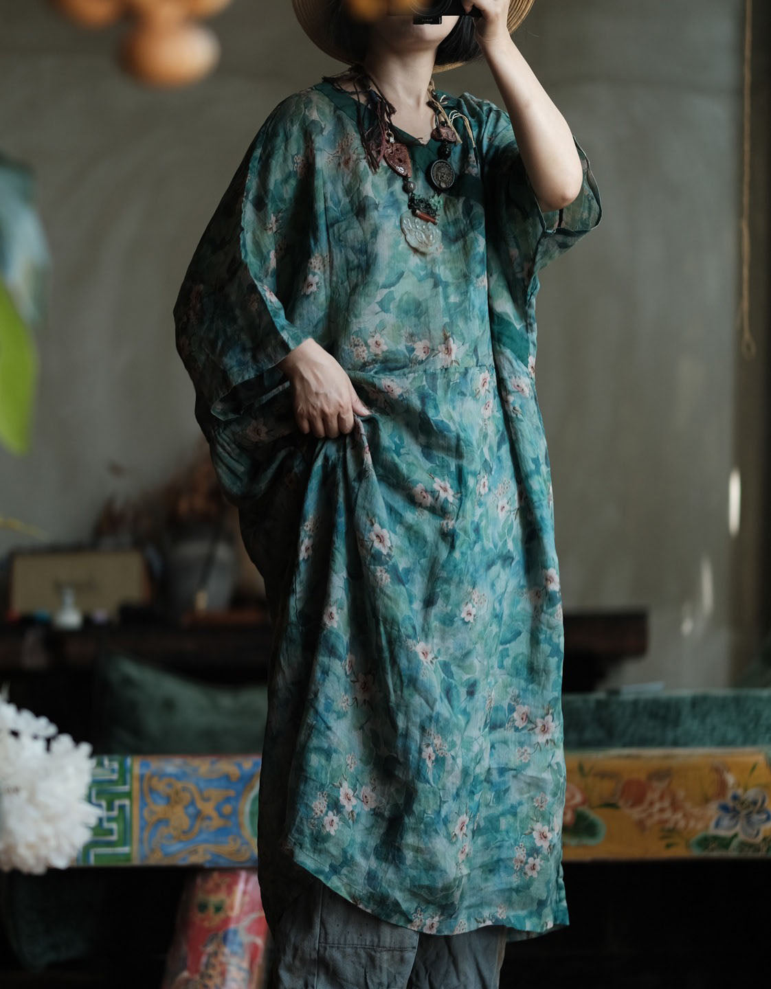 breathable linen dress women casual wear