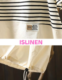 Patchwork striped summer top styling with jeans