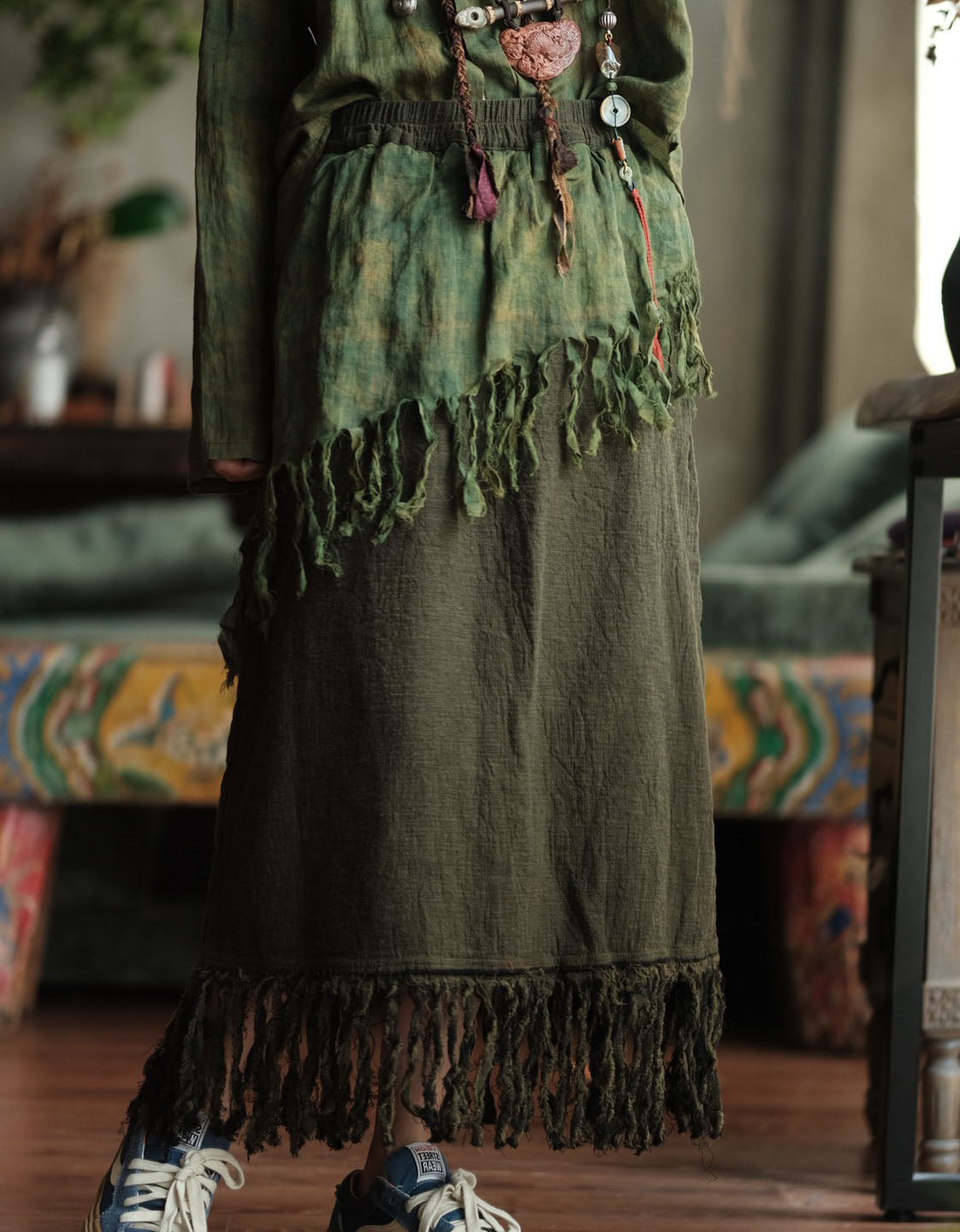 Boho Chic Maxi Skirt for Women – Comfortable Linen Summer Wear