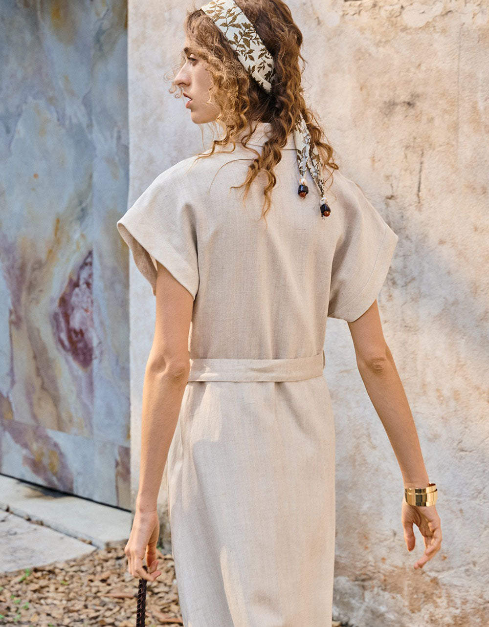 Elegant Short Sleeve Linen Dress – Casual Summer Button Down Dress