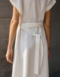 Boho Neutral Shirt Dress – Relaxed Fit Summer Linen Dress