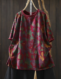 Purple Printed Oversized Top, Comfortable Cotton Summer Wear