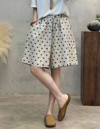 Women’s Polka Dot Wide Leg Shorts – Casual High Waist Summer Culottes