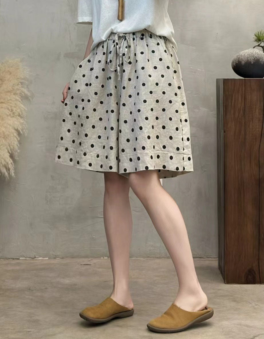 High Waist Polka Dot Culotte Shorts for Women – Casual Summer Bottoms