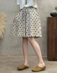 High Waist Polka Dot Culotte Shorts for Women – Casual Summer Bottoms