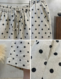 Women’s High Waist Polka Dot Wide Leg Shorts – Casual Loose Fit Summer Culottes