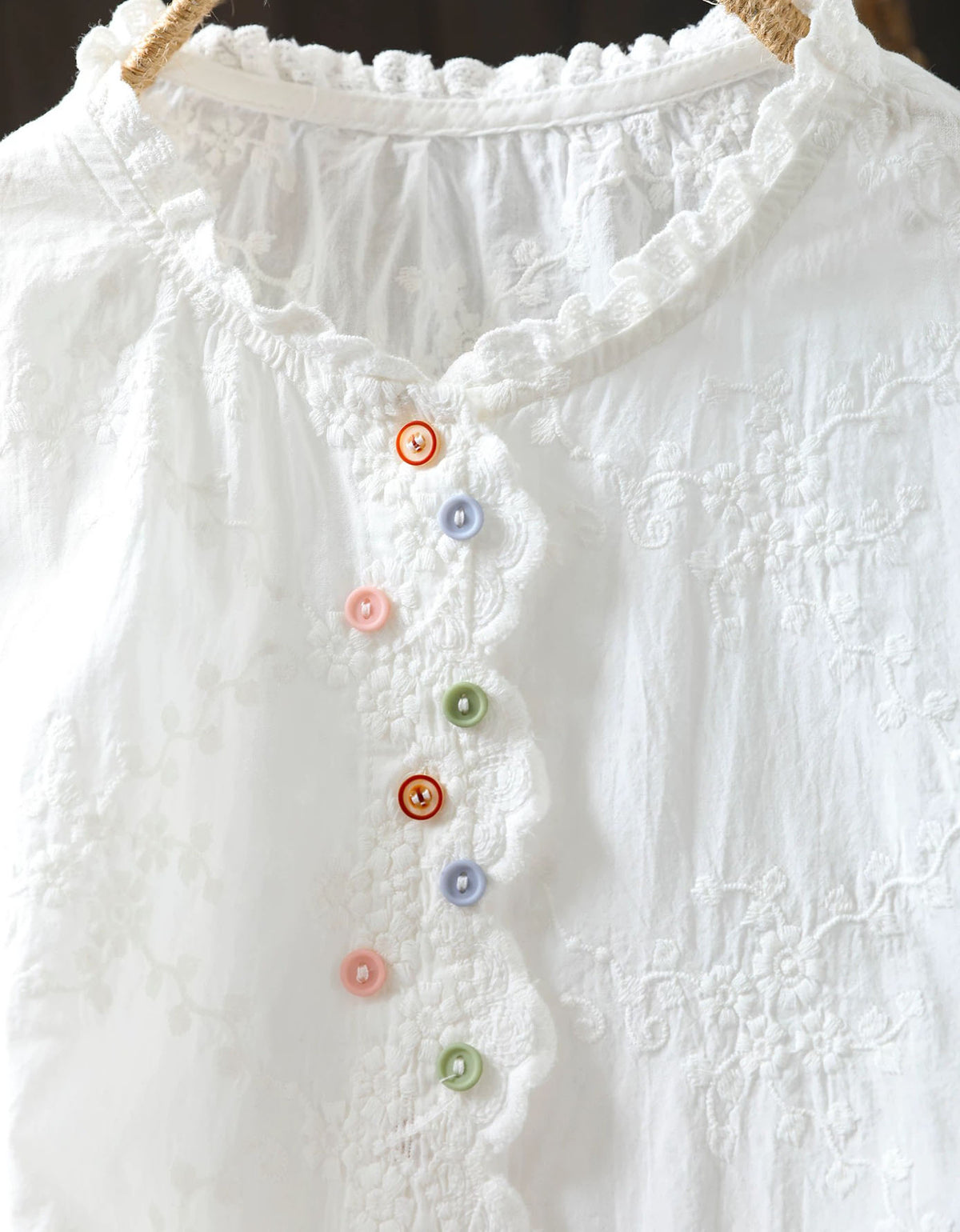 casual white embroidered blouse women everyday linen shirt 2026 May Women's Collection