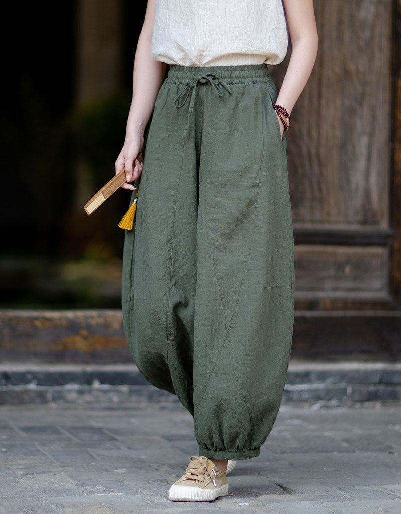 Soft Linen Baggy Pants Women Summer Comfortable Fit