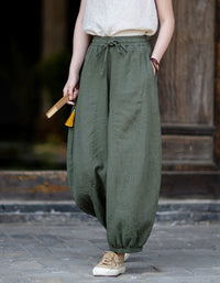Soft Linen Baggy Pants Women Summer Comfortable Fit