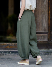 Oversized Boho Linen Pants Women Relaxed Streetwear