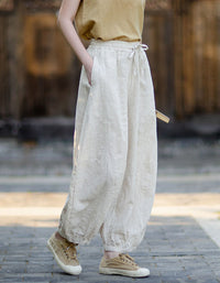 Breathable Linen Harem Pants Women Loose Casual Style