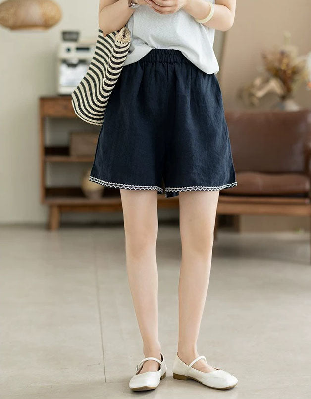 Comfortable elastic waist lounge shorts for women