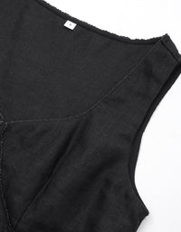 Breathable linen blend sleeveless top for warm weather