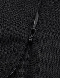 Women’s elegant black V neck linen blend clothing