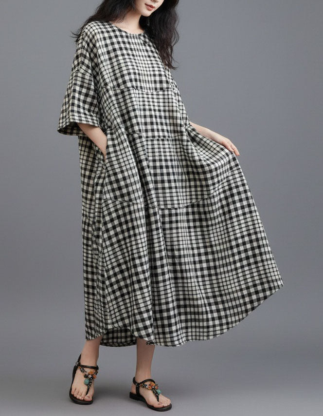 Oversized Red Gingham Vintage Style Dress