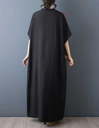 Women's Loose Boho Patchwork Pocket Maxi Dress
