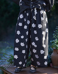 Women Floral Wide Leg Palazzo Pants Casual Loose Fit