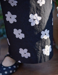 Women black floral wide leg palazzo pants loose fit