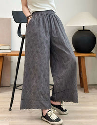 Comfortable Elastic Waist Boho Wide Leg Pants