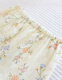 women floral sleepwear set kimono style top pants
