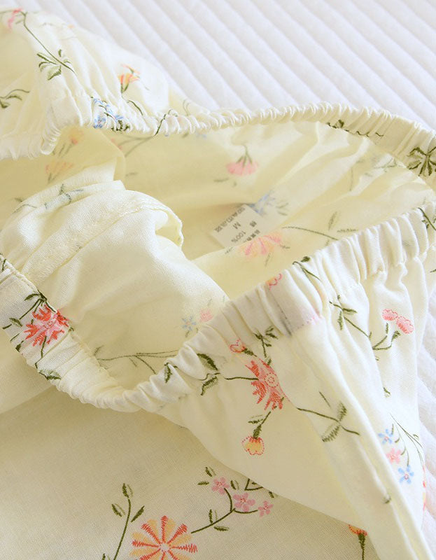 soft cotton pajama set women floral home wear outfit