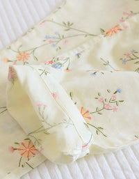 Women Floral Cotton Pajama Set Kimono Top Lounge Set
