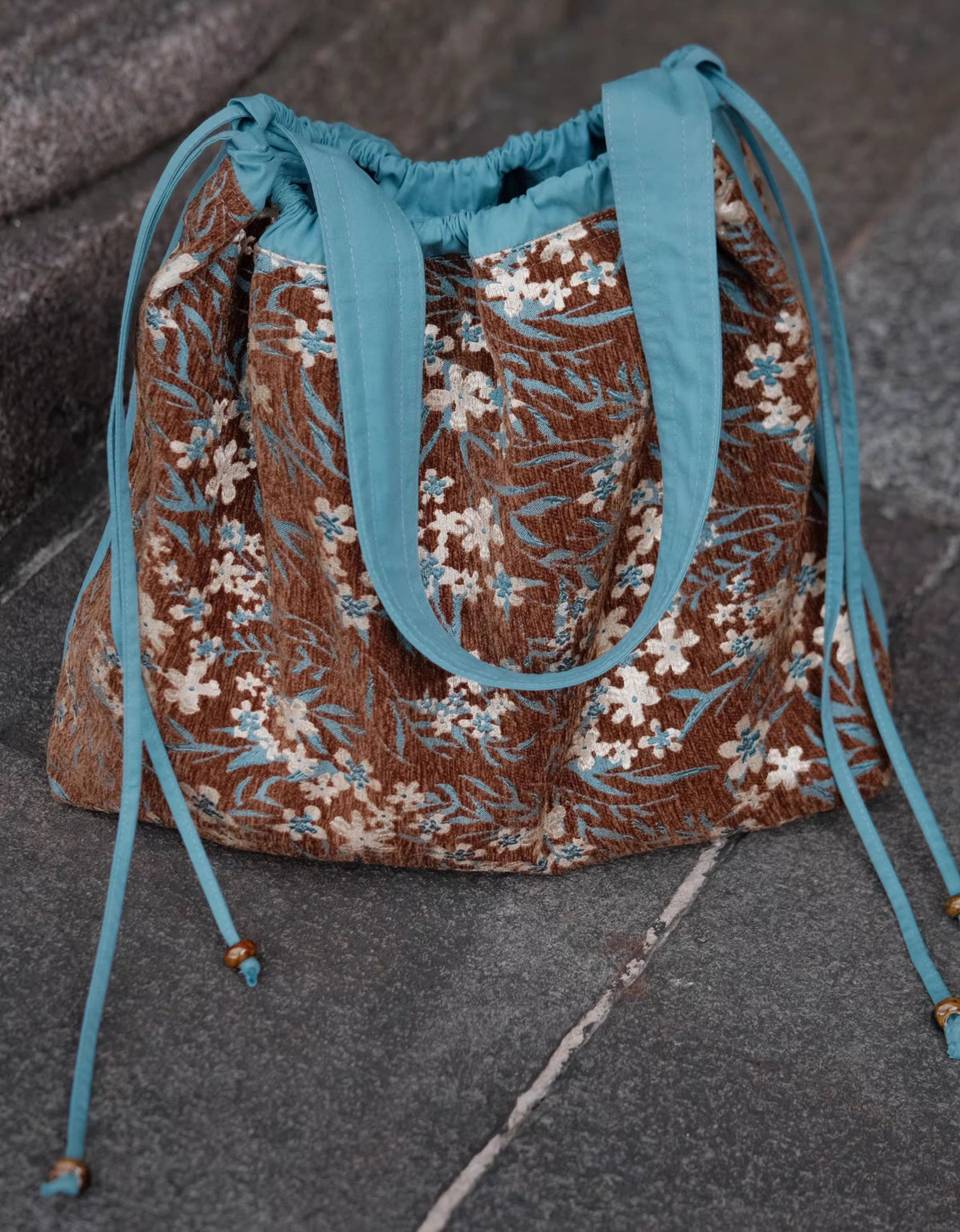 Cute Brown Floral Tote Bag for Everyday Use