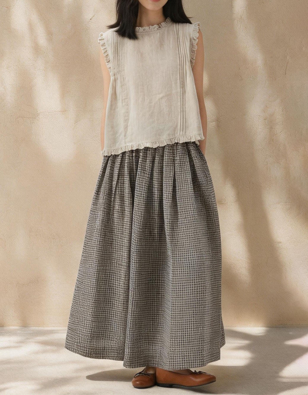 Elegant Sleeveless Linen Blend Casual Women Top
