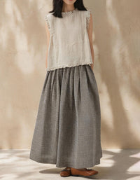 Elegant Sleeveless Linen Blend Casual Women Top