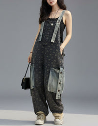Women Baggy Denim Jumpsuit Overalls Wide Leg Romper