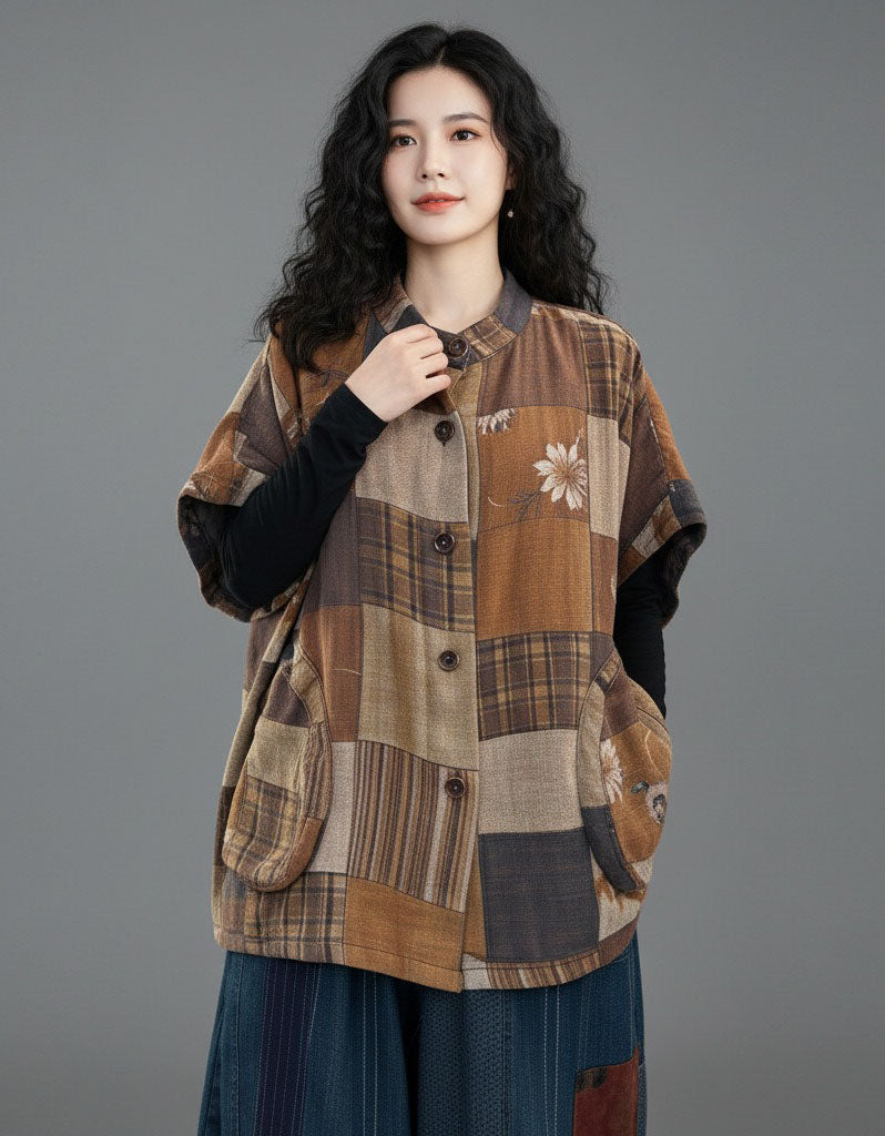 Women's Vintage Patchwork Floral Cotton Button Jacket