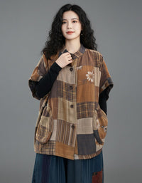 Women's Vintage Patchwork Floral Cotton Button Jacket