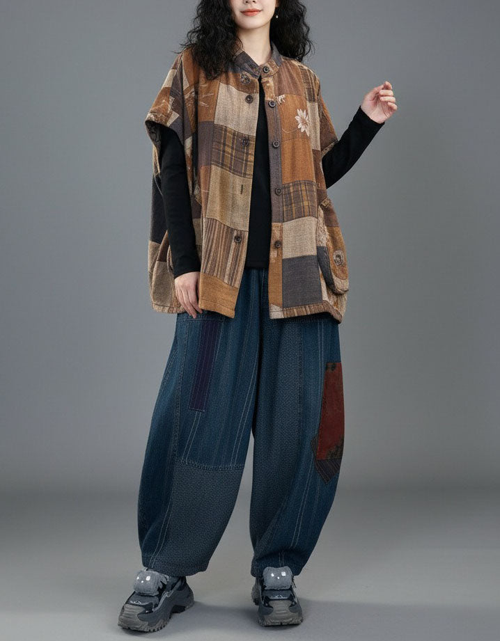 Women's Boho Patchwork Floral Cotton Casual Jacket