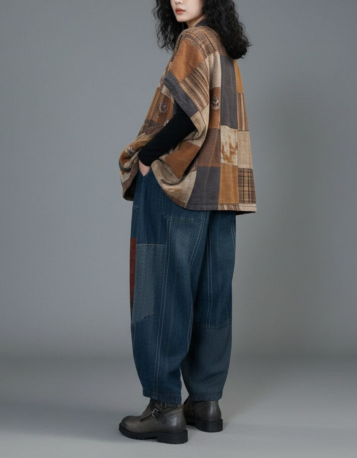 Women's Vintage Patchwork Floral Oversized Coat