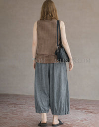 Relaxed Fit Linen Wide Leg Pants Women