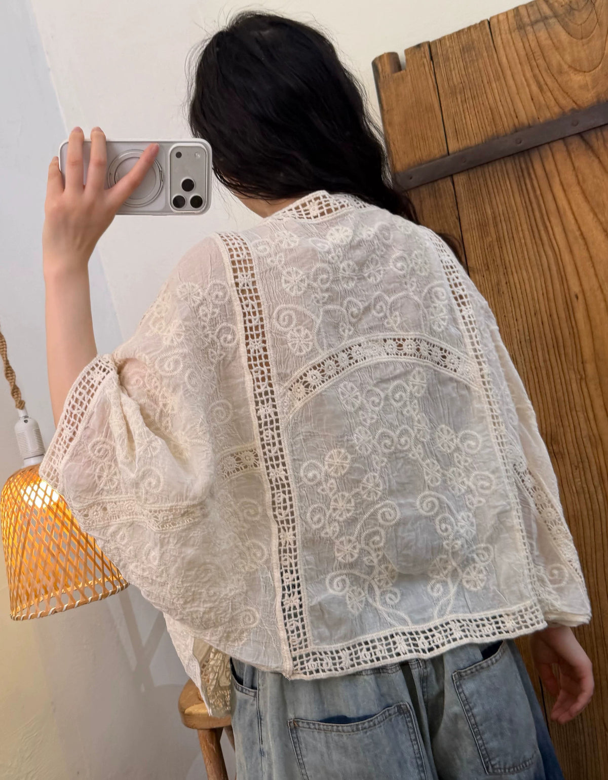 Women’s breathable embroidered cardigan for summer and beachwear