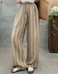 Women’s Elastic Waist Striped Lounge Pants