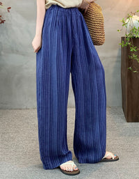 Vintage Striped High Waist Wide Leg Pants
